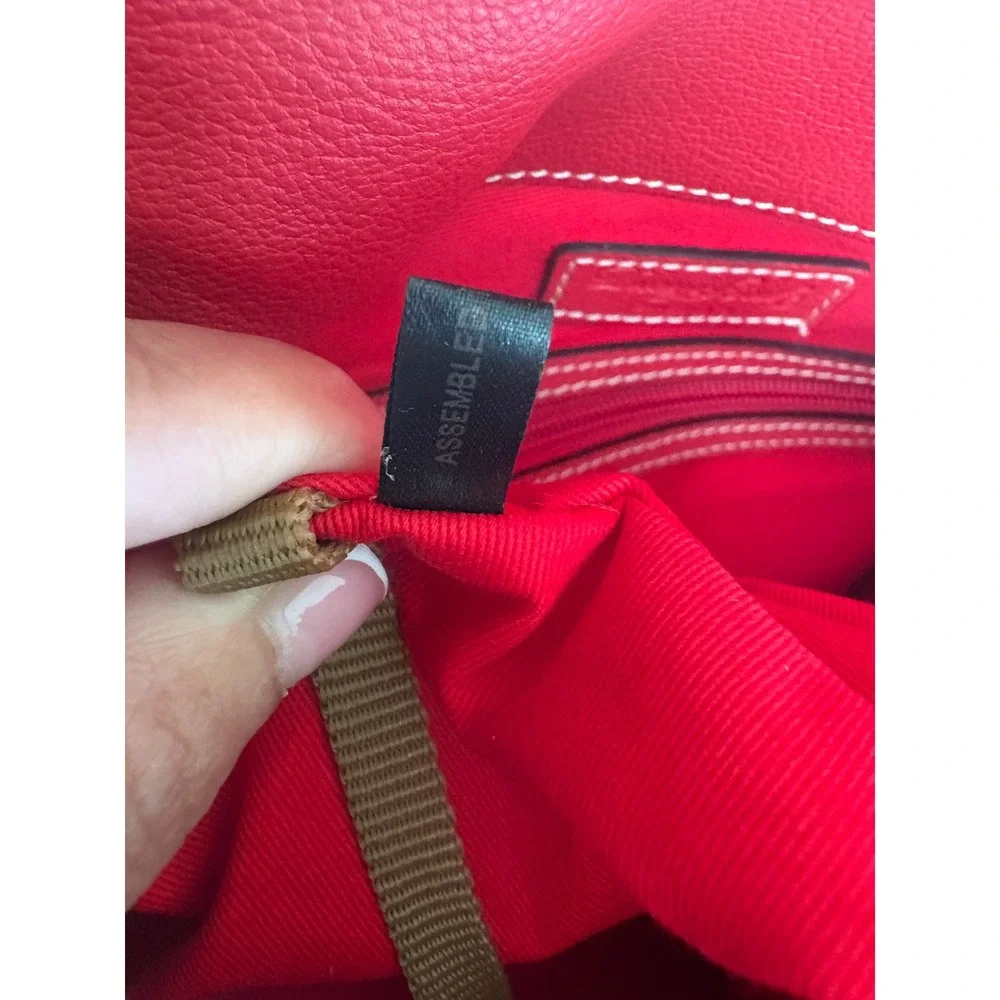 Dooney & Bourke Red Pebbled Leather Satchel with wallet Set  Luxury NWT‎